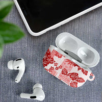 Vintage Hawaii AirPods Case Hibiscus Tapa Tribal With Hawaiian Quilt Pattern Red LT9 - Polynesian Pride