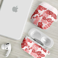 Vintage Hawaii AirPods Case Hibiscus Tapa Tribal With Hawaiian Quilt Pattern Red LT9 - Polynesian Pride