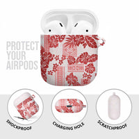 Vintage Hawaii AirPods Case Hibiscus Tapa Tribal With Hawaiian Quilt Pattern Red LT9 - Polynesian Pride