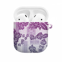 Vintage Hawaii AirPods Case Hibiscus Tapa Tribal With Hawaiian Quilt Pattern Violet LT9 Violet - Polynesian Pride