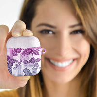 Vintage Hawaii AirPods Case Hibiscus Tapa Tribal With Hawaiian Quilt Pattern Violet LT9 - Polynesian Pride