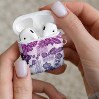 Vintage Hawaii AirPods Case Hibiscus Tapa Tribal With Hawaiian Quilt Pattern Violet LT9 - Polynesian Pride