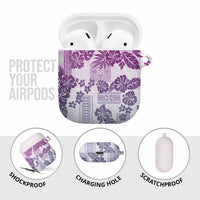 Vintage Hawaii AirPods Case Hibiscus Tapa Tribal With Hawaiian Quilt Pattern Violet LT9 - Polynesian Pride