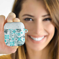 Hawaii Tapa Tribal AirPods Case With Hawaiian Quilt Pattern Aqua LT9 - Polynesian Pride
