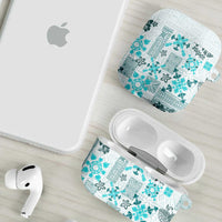 Hawaii Tapa Tribal AirPods Case With Hawaiian Quilt Pattern Aqua LT9 - Polynesian Pride