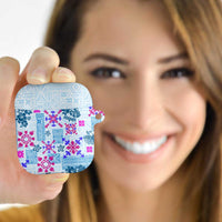 Hawaii Tapa Tribal AirPods Case With Hawaiian Quilt Pattern Blue LT9 - Polynesian Pride