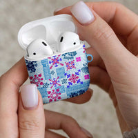 Hawaii Tapa Tribal AirPods Case With Hawaiian Quilt Pattern Blue LT9 - Polynesian Pride