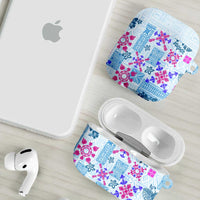 Hawaii Tapa Tribal AirPods Case With Hawaiian Quilt Pattern Blue LT9 - Polynesian Pride