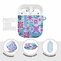 Hawaii Tapa Tribal AirPods Case With Hawaiian Quilt Pattern Blue LT9 - Polynesian Pride