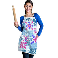 Hawaii Tapa Tribal Apron With Hawaiian Quilt Pattern Blue - Polynesian Pride