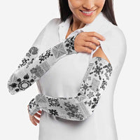 Hawaii Tapa Tribal Arm Sleeves With Hawaiian Quilt Pattern Black LT9 - Polynesian Pride