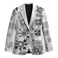 Hawaii Tapa Tribal Blazer With Hawaiian Quilt Pattern Black - Polynesian Pride