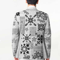 Hawaii Tapa Tribal Blazer With Hawaiian Quilt Pattern Black - Polynesian Pride