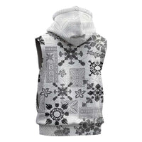Hawaii Tapa Tribal Sleeveless Hoodie With Hawaiian Quilt Pattern Black LT9 - Polynesian Pride