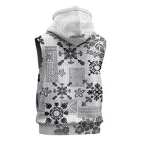 Hawaii Tapa Tribal Sleeveless Zip Hoodie With Hawaiian Quilt Pattern Black LT9 - Polynesian Pride