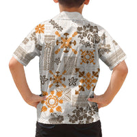 Hawaii Tapa Tribal Hawaiian Shirt With Hawaiian Quilt Pattern Gold LT9 - Polynesian Pride
