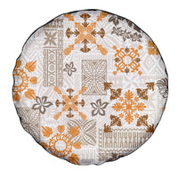 Hawaii Tapa Tribal Spare Tire Cover With Hawaiian Quilt Pattern Gold LT9 - Polynesian Pride