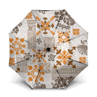 Hawaii Tapa Tribal Umbrella With Hawaiian Quilt Pattern Gold - Polynesian Pride