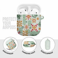 Hawaii Tapa Tribal AirPods Case With Hawaiian Quilt Pattern Green LT9 - Polynesian Pride