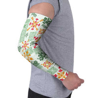 Hawaii Tapa Tribal Arm Sleeves With Hawaiian Quilt Pattern Green LT9 - Polynesian Pride