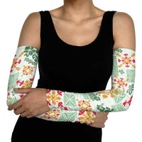 Hawaii Tapa Tribal Arm Sleeves With Hawaiian Quilt Pattern Green LT9 - Polynesian Pride