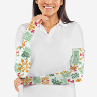 Hawaii Tapa Tribal Arm Sleeves With Hawaiian Quilt Pattern Green LT9 - Polynesian Pride