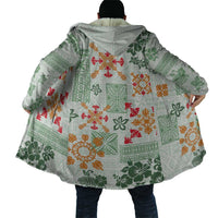 Hawaii Tapa Tribal Cloak With Hawaiian Quilt Pattern Green - Polynesian Pride