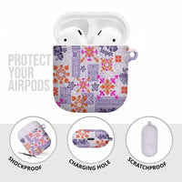 Hawaii Tapa Tribal AirPods Case With Hawaiian Quilt Pattern Violet LT9 - Polynesian Pride