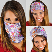 Hawaii Tapa Tribal Neck Gaiter With Hawaiian Quilt Pattern Violet - Polynesian Pride
