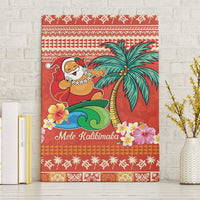 Hawaii Mele Kalikimaka Canvas Wall Art Surfing Santa Funny Christmas LT9 Without Frame Red - Polynesian Pride