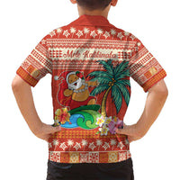 Hawaii Mele Kalikimaka Family Matching Tank Maxi Dress and Hawaiian Shirt Surfing Santa Funny Christmas LT9 - Polynesian Pride