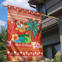 Hawaii Mele Kalikimaka Garden Flag Surfing Santa Funny Christmas LT9 - Polynesian Pride