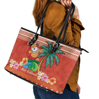 Hawaii Mele Kalikimaka Leather Tote Bag Surfing Santa Funny Christmas LT9 - Polynesian Pride
