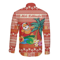 Hawaii Mele Kalikimaka Long Sleeve Button Shirt Surfing Santa Funny Christmas LT9 - Polynesian Pride