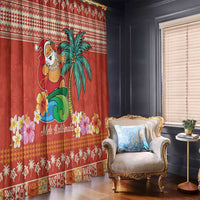 Hawaii Mele Kalikimaka Window Curtain Surfing Santa Funny Christmas LT9 - Polynesian Pride