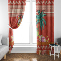 Hawaii Mele Kalikimaka Window Curtain Surfing Santa Funny Christmas LT9 - Polynesian Pride