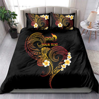 Personalised Papua New Guinea Sepik Bedding Set Plumeria Floral Tribal Pattern - Polynesian Pride