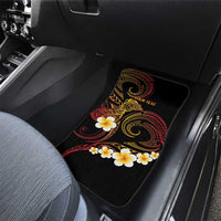 Personalised Papua New Guinea Sepik Car Mats Plumeria Floral Tribal Pattern - Polynesian Pride