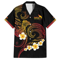 Personalised Papua New Guinea Sepik Family Matching Short Sleeve Bodycon Dress and Hawaiian Shirt Plumeria Floral Tribal Pattern - Polynesian Pride
