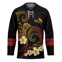 Personalised Papua New Guinea Sepik Hockey Jersey Plumeria Floral Tribal Pattern - Polynesian Pride