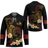 Personalised Papua New Guinea Sepik Hockey Jersey Plumeria Floral Tribal Pattern LT9 - Polynesian Pride