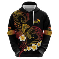 Personalised Papua New Guinea Sepik Hoodie Plumeria Floral Tribal Pattern - Polynesian Pride