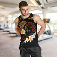 Personalised Papua New Guinea Sepik Men Tank Top Plumeria Floral Tribal Pattern - Polynesian Pride
