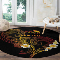 Personalised Papua New Guinea Sepik Round Carpet Plumeria Floral Tribal Pattern - Polynesian Pride
