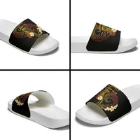 Personalised Papua New Guinea Sepik Slide Sandals Plumeria Floral Tribal Pattern LT9 - Polynesian Pride