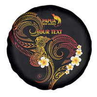 Personalised Papua New Guinea Sepik Spare Tire Cover Plumeria Floral Tribal Pattern - Polynesian Pride