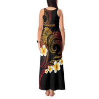 Personalised Papua New Guinea Sepik Tank Maxi Dress Plumeria Floral Tribal Pattern - Polynesian Pride