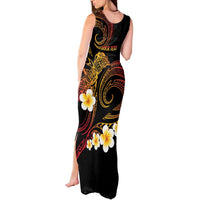 Personalised Papua New Guinea Sepik Tank Maxi Dress Plumeria Floral Tribal Pattern - Polynesian Pride