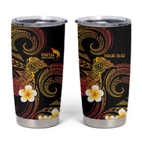 Personalised Papua New Guinea Sepik Tumbler Cup Plumeria Floral Tribal Pattern - Polynesian Pride