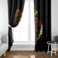 Personalised Papua New Guinea Sepik Window Curtain Plumeria Floral Tribal Pattern - Polynesian Pride
